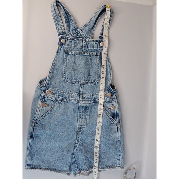 Gap Denim Overalls Shorts For Kids Size 10 Light Wash - Picture 6 of 8